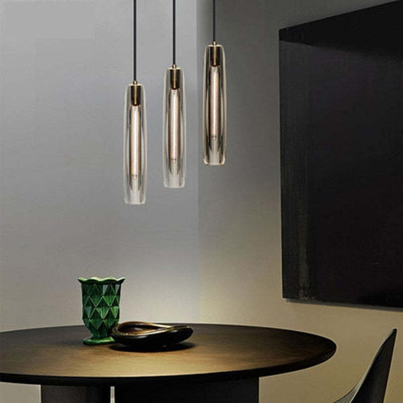 Brass LED Glass Pendant Lamp – Small Chandelier