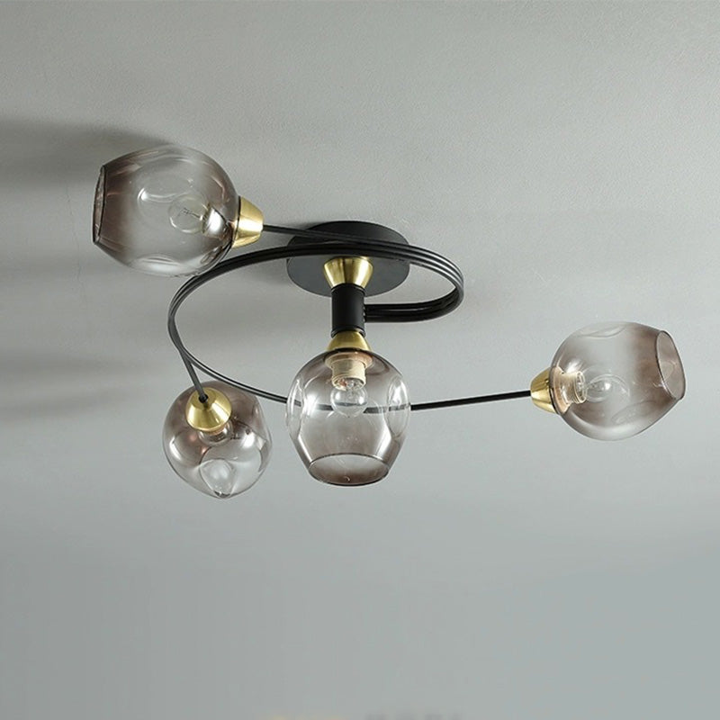 Nordic LED Ceiling Chandelier – Modern Glass Retro Pendant Lamp
