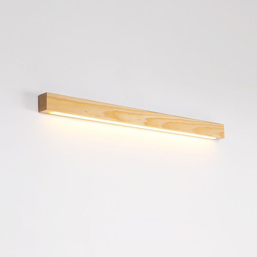 Natural Wood Linear Wall Lamp For Warm Ambience