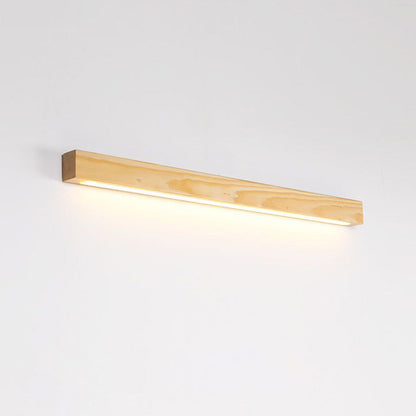 Natural Wood Linear Wall Lamp For Warm Ambience