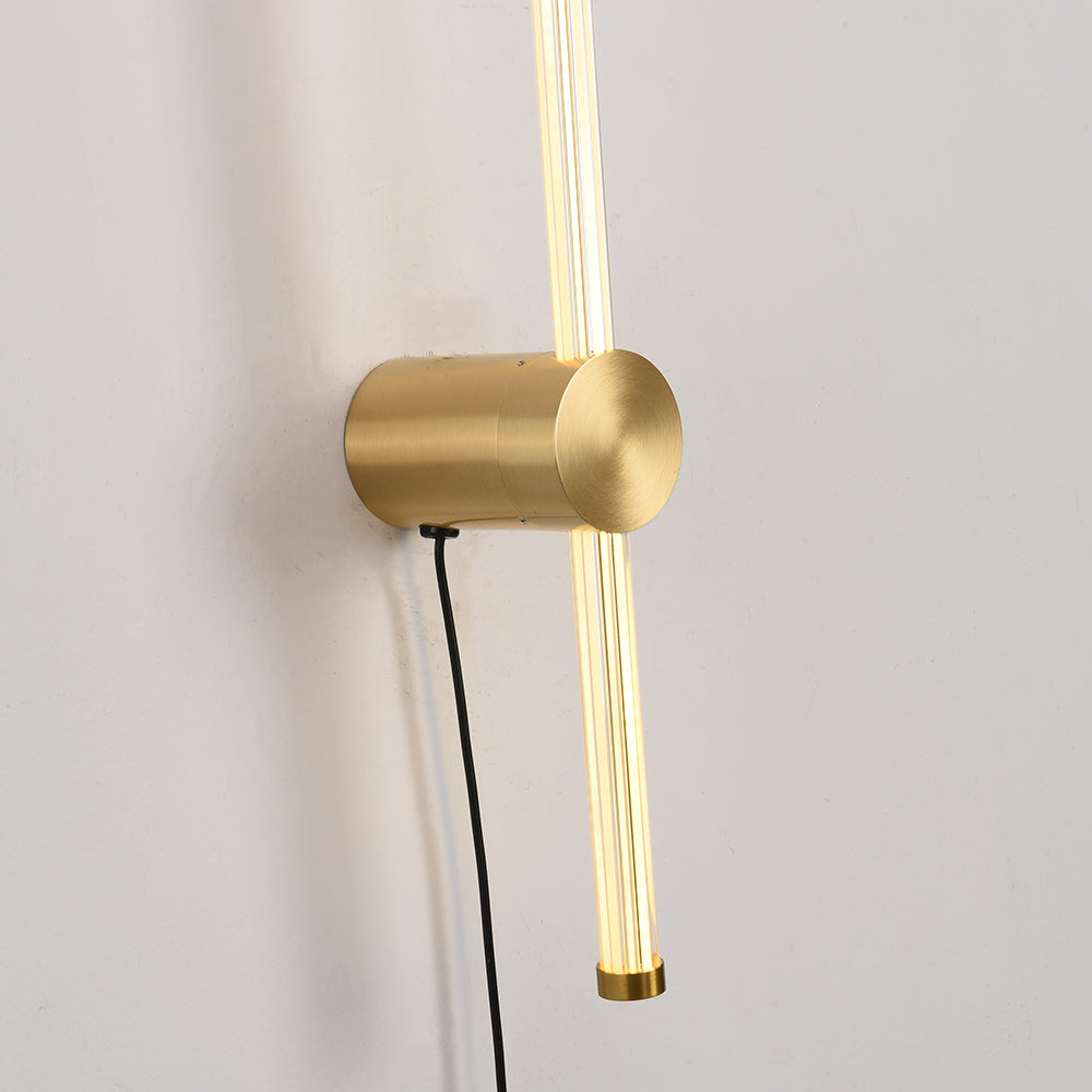 Edge Coppery & Nickel Wall Lamp – Metal & Acrylic, 23.6-31.6"