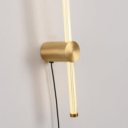 Edge Coppery & Nickel Wall Lamp – Metal & Acrylic, 23.6-31.6"