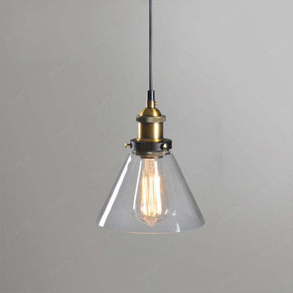 Industrial Glass Pendant Light – Adjustable Hanging Ceiling Lamp (E27)