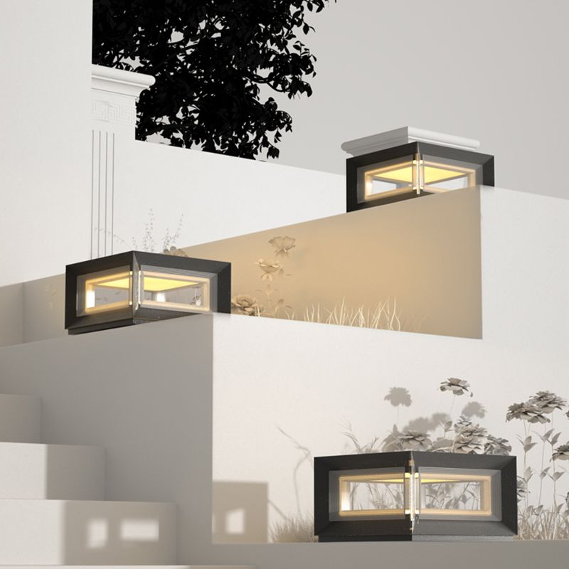 Riley LED Cube Outdoor Pillar Light – Solar/Hardwired (10-16")