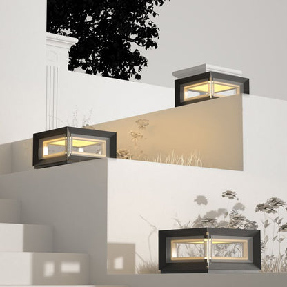 Riley LED Cube Outdoor Pillar Light – Solar/Hardwired (10-16")