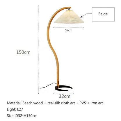 Modern Minimalist Fabric Shade LED Floor Lamp – Beige, 12W