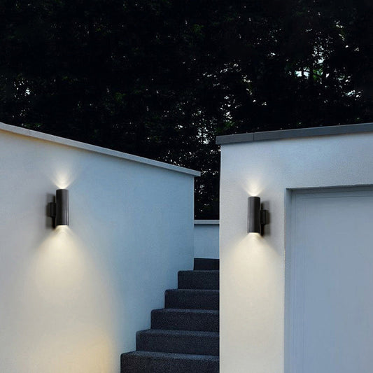 Orr Double-Headed Outdoor Wall Lamp – Metal & Glass Finish