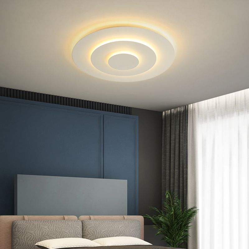 Quinn Geometric Flush Mount Ceiling Light – White, 19.7"