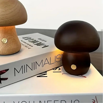 Wooden Mushroom Decorative Lamp