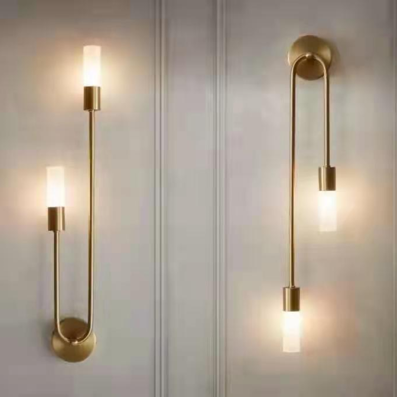Meza Modern Gold Wall Sconce – Set of 2 LED Corridor Lights