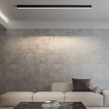 Edge Modern LED Linear Flush Mount Ceiling Light – Black Metal Finish, 23.6-47.2"