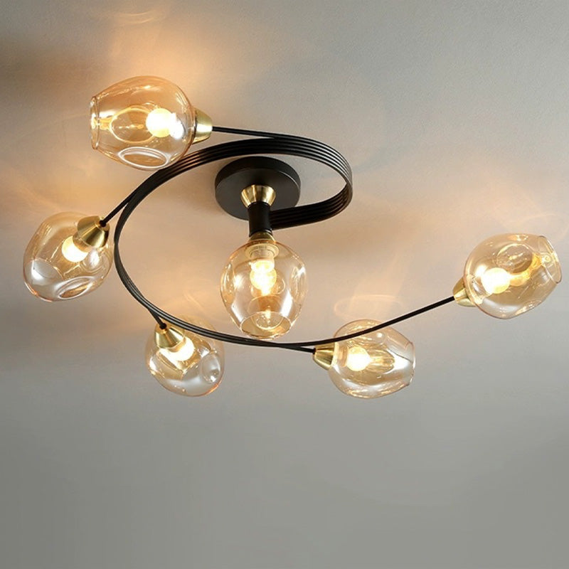 Nordic LED Ceiling Chandelier – Modern Glass Retro Pendant Lamp