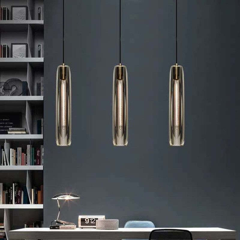 Brass LED Glass Pendant Lamp – Small Chandelier