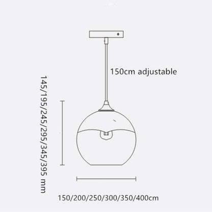Levy Gradient Pendant Light – Modern Glass Globe, 5.9–15.8"
