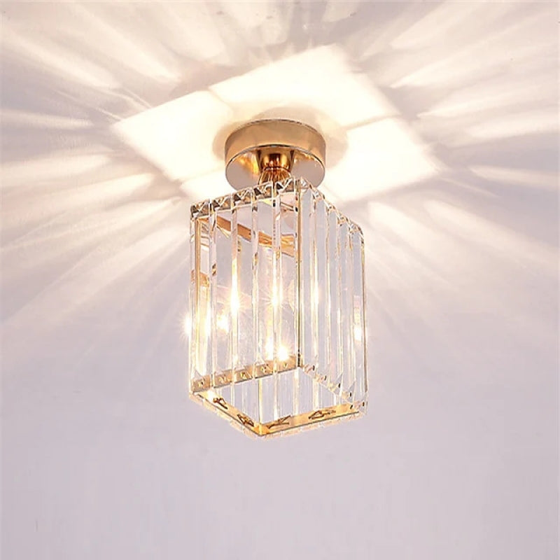Herbert Modern Metal/Crystal Ceiling Light – Round/Square, 3 Colours