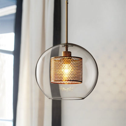 Gold Pendant Light With Glass Shade Soft Glow