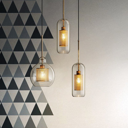 Gold Pendant Light With Glass Shade Soft Glow