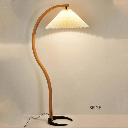Modern Minimalist Fabric Shade LED Floor Lamp – Beige, 12W