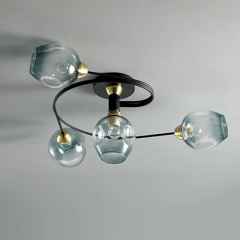 Nordic LED Ceiling Chandelier – Modern Glass Retro Pendant Lamp