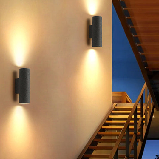 Orr Double-Headed Cement Outdoor Wall Lamp – Modern Minimalist