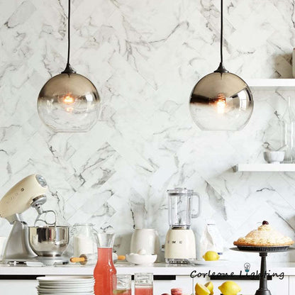 Levy Gradient Pendant Light – Modern Glass Globe, 5.9–15.8"