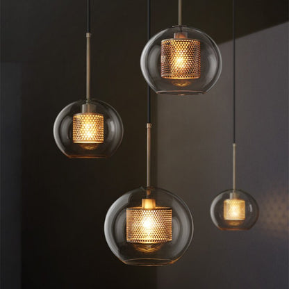 Gold Pendant Light With Glass Shade Soft Glow
