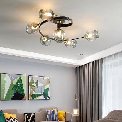 Nordic LED Ceiling Chandelier – Modern Glass Retro Pendant Lamp