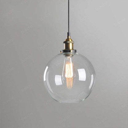Industrial Glass Pendant Light – Adjustable Hanging Ceiling Lamp (E27)
