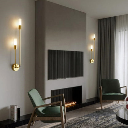 Meza Modern Gold Wall Sconce – Set of 2 LED Corridor Lights