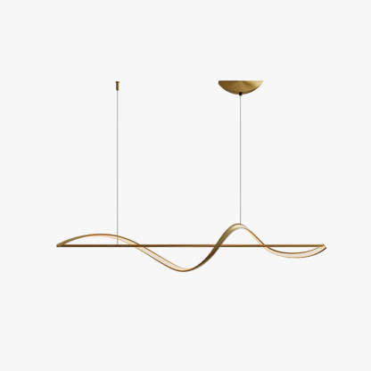 Louise Wave Linear Pendant Light – 39.4/47.2", Black or Gold