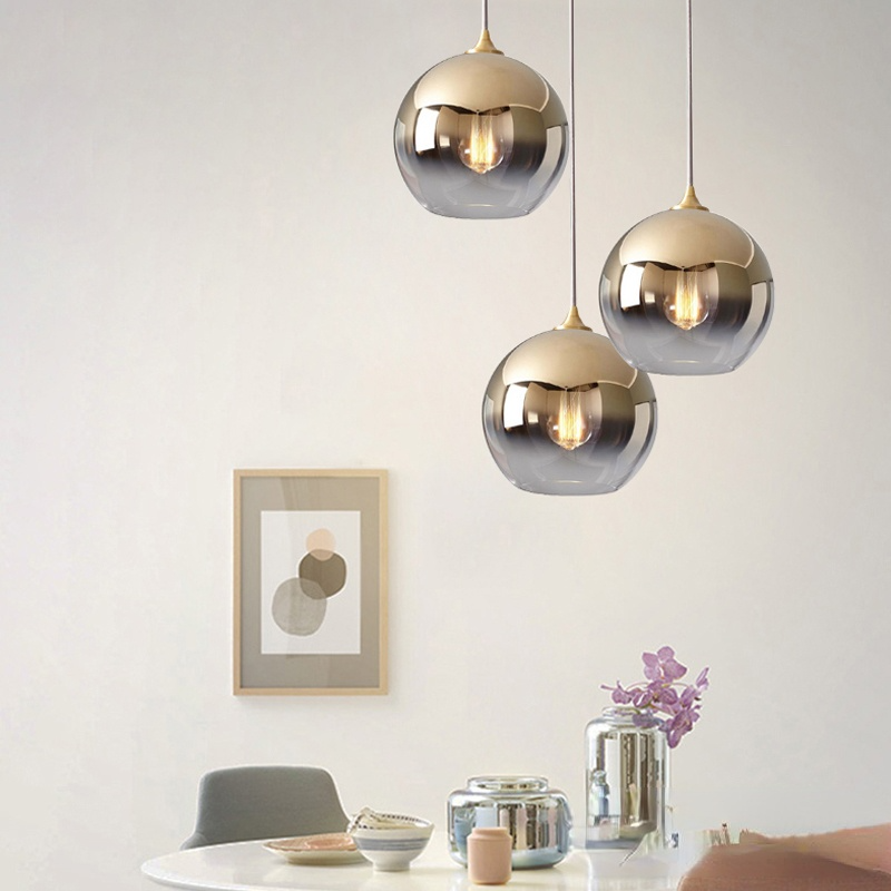Levy Gradient Pendant Light – Modern Glass Globe, 5.9–15.8"