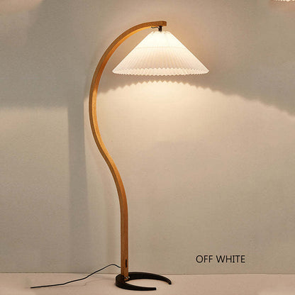 Modern Minimalist Fabric Shade LED Floor Lamp – Beige, 12W