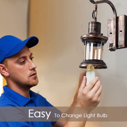 Country Industrial Retro Wall Lamp – Glass Shade, E27 Socket