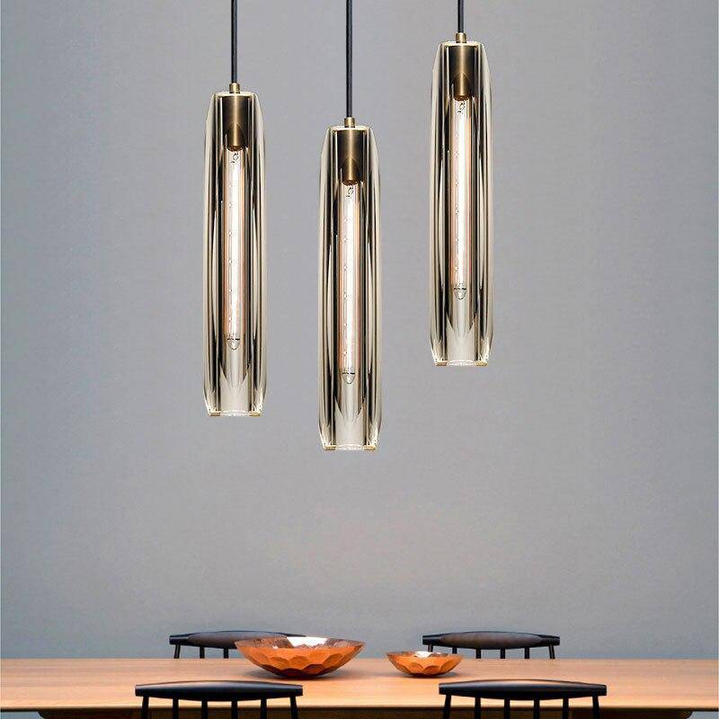 Brass LED Glass Pendant Lamp – Small Chandelier