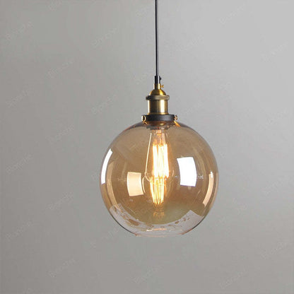 Industrial Glass Pendant Light – Adjustable Hanging Ceiling Lamp (E27)