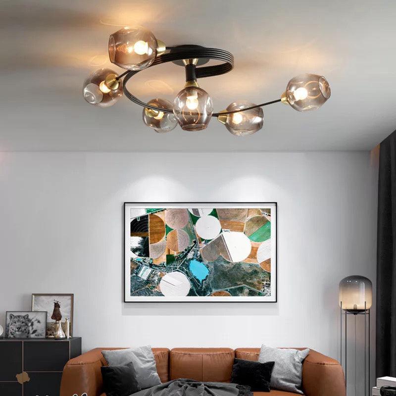 Nordic LED Ceiling Chandelier – Modern Glass Retro Pendant Lamp