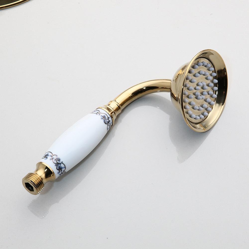 Shower Faucet - 8" Bathroom Rainfall Shower Faucet Set Solid Brass Single Shower Mixer Tap