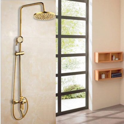 Shower Faucet - 8" Bathroom Rainfall Shower Faucet Set Solid Brass Single Shower Mixer Tap