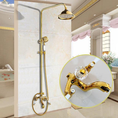 Shower Faucet - 8" Bathroom Rainfall Shower Faucet Set Solid Brass Single Shower Mixer Tap