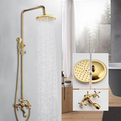 Shower Faucet - 8" Bathroom Rainfall Shower Faucet Set Solid Brass Single Shower Mixer Tap