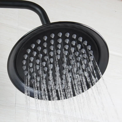 Bathroom Black Shower Set Wall Mounted 8" Rainfall Shower Faucet 3-functions 2 Cross Handles Solid Brass Shower Fixtures-Index Bath