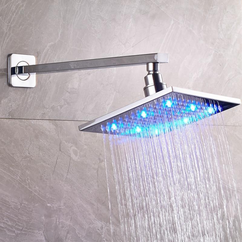 Rain Shower Heads - Wall Mounted Bathroom Top Shower Head With LED Lights