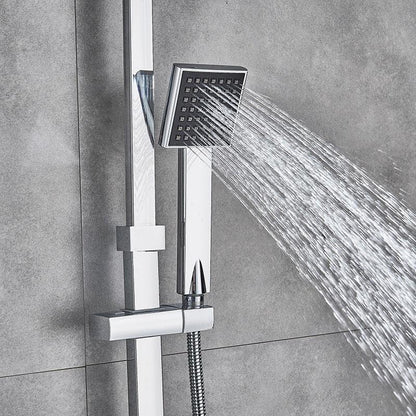 Shower Faucet - 8" Wall Mount Rainfall Shower Head With Handshower Bathtub Mixer Tap