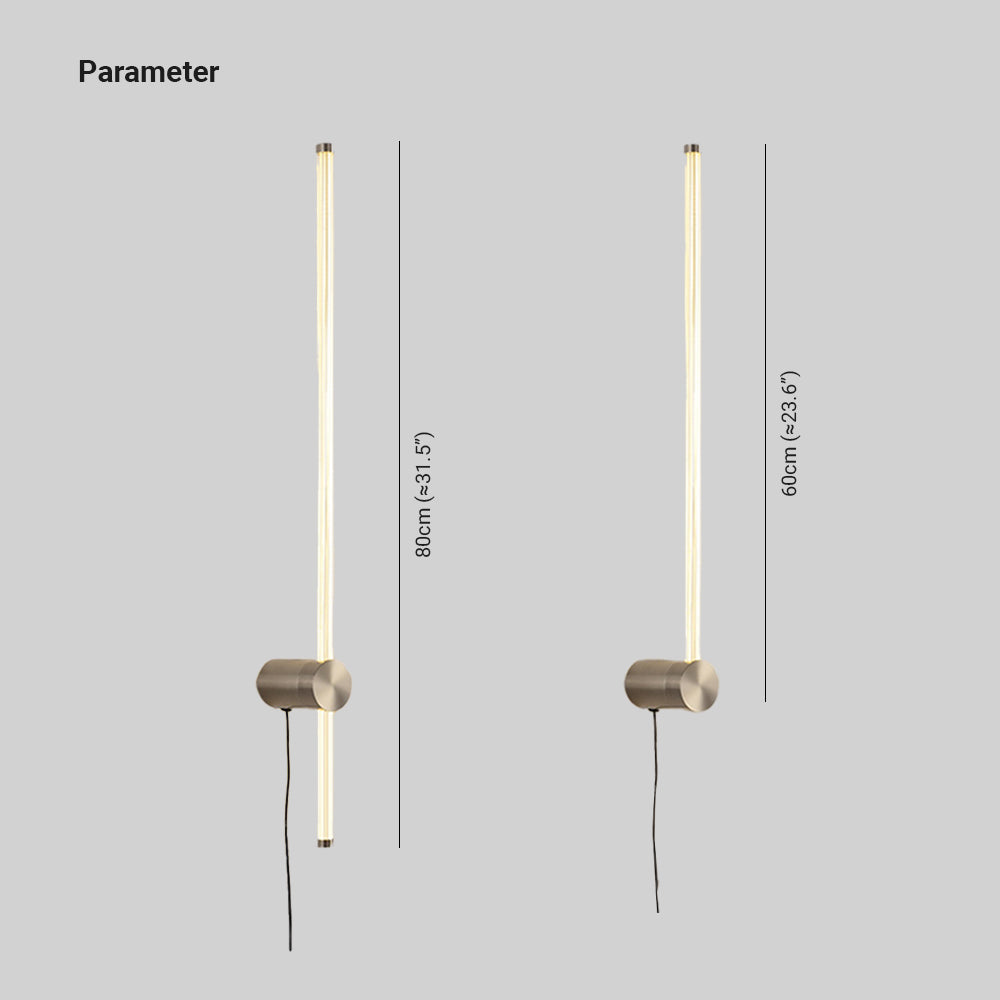 Edge Coppery & Nickel Wall Lamp – Metal & Acrylic, 23.6-31.6"