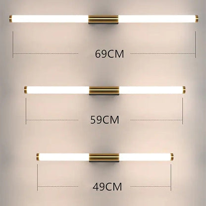 Leigh Minimalist Linear Metal Wall Lamp – Gold Finish, 19.3/23.2/27.2"