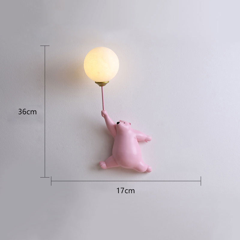 Fateh Bear Balloon Ceiling Light – LED Flush Mount, 3 Colours