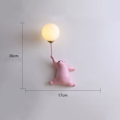 Fateh Bear Balloon Ceiling Light – LED Flush Mount, 3 Colours