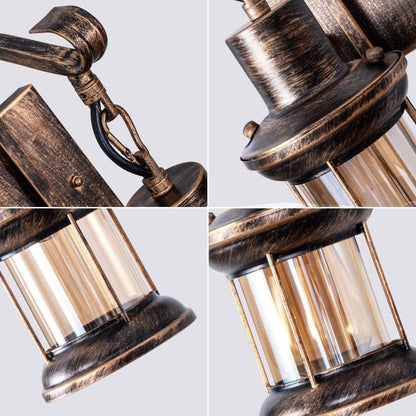 Country Industrial Retro Wall Lamp – Glass Shade, E27 Socket