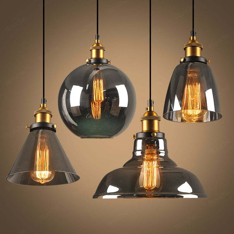 Vintage Glass Chandelier – Retro Nordic Pendant Light Fixture