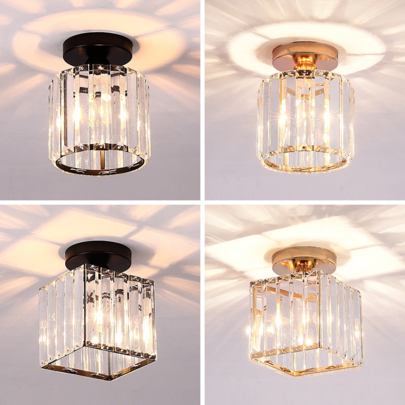 Herbert Modern Metal/Crystal Ceiling Light – Round/Square, 3 Colours